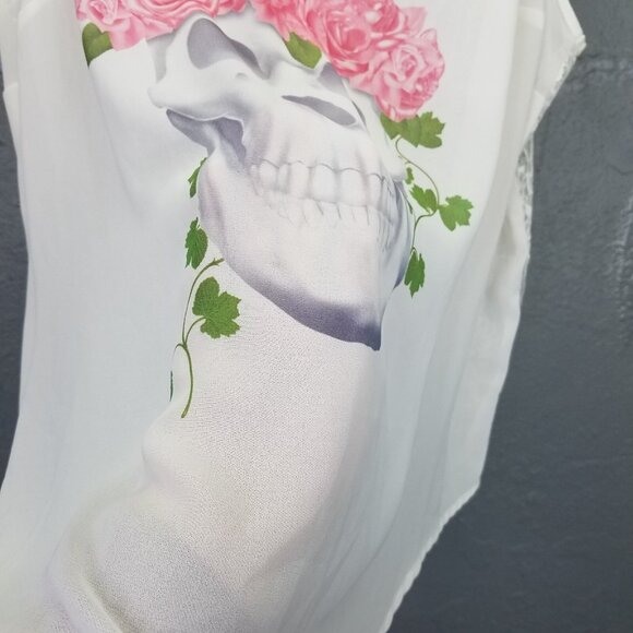 Torrid Tank Top Women XL Camisole Skull Lace Rose Butterfly Sleeveless Sheer NEW - Picture 7 of 16